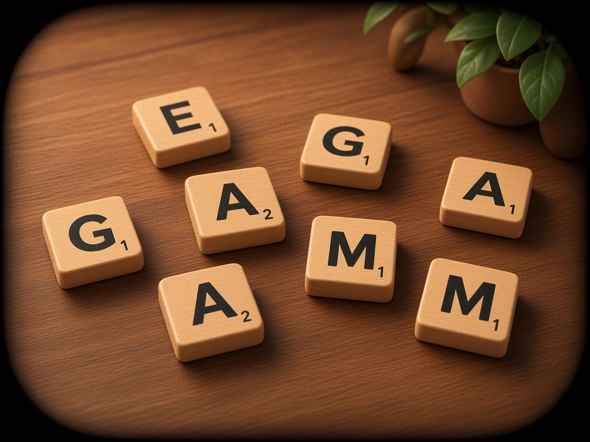 Scrabble tiles and board