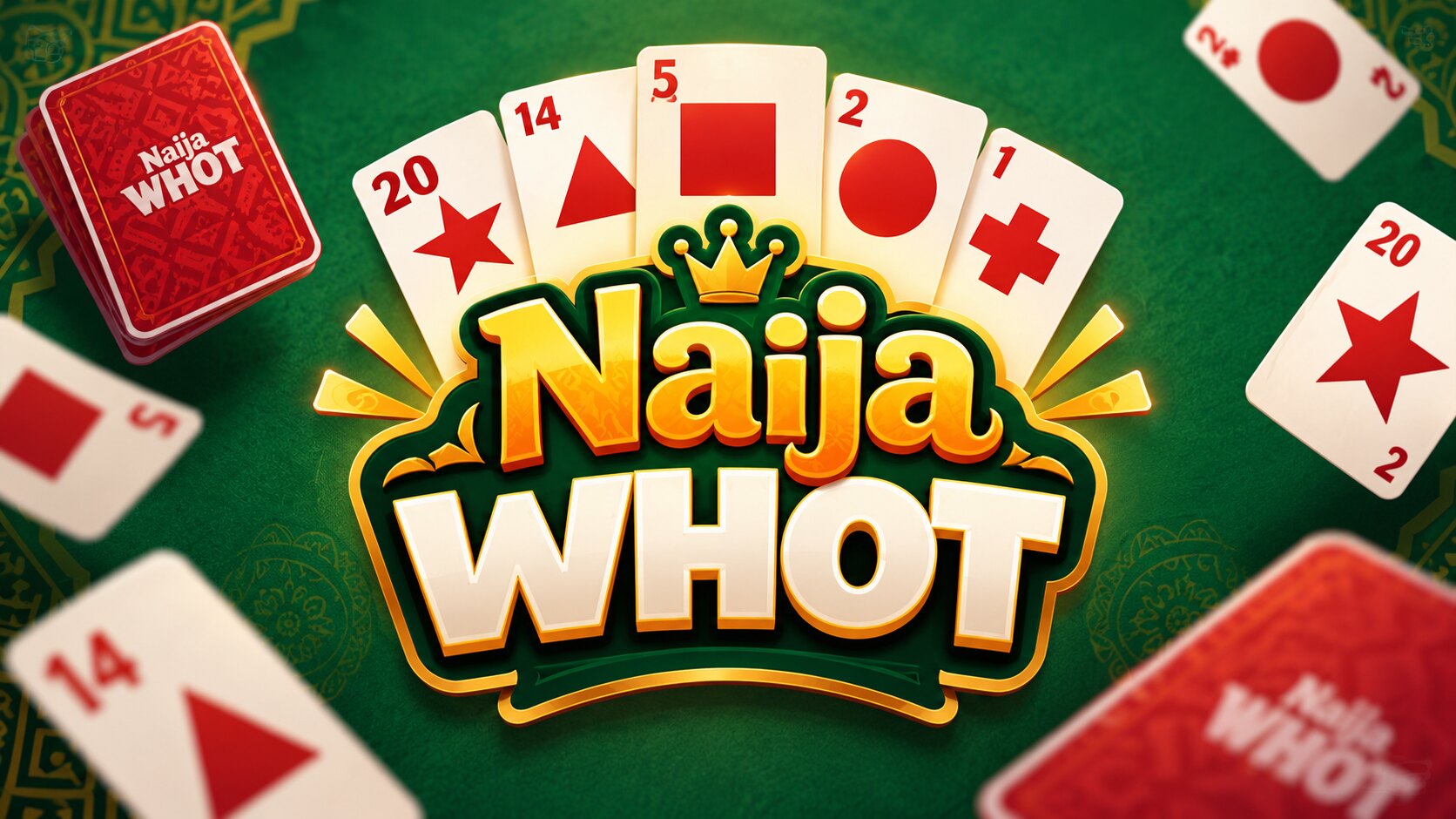 Naija Whot playing cards on a green table